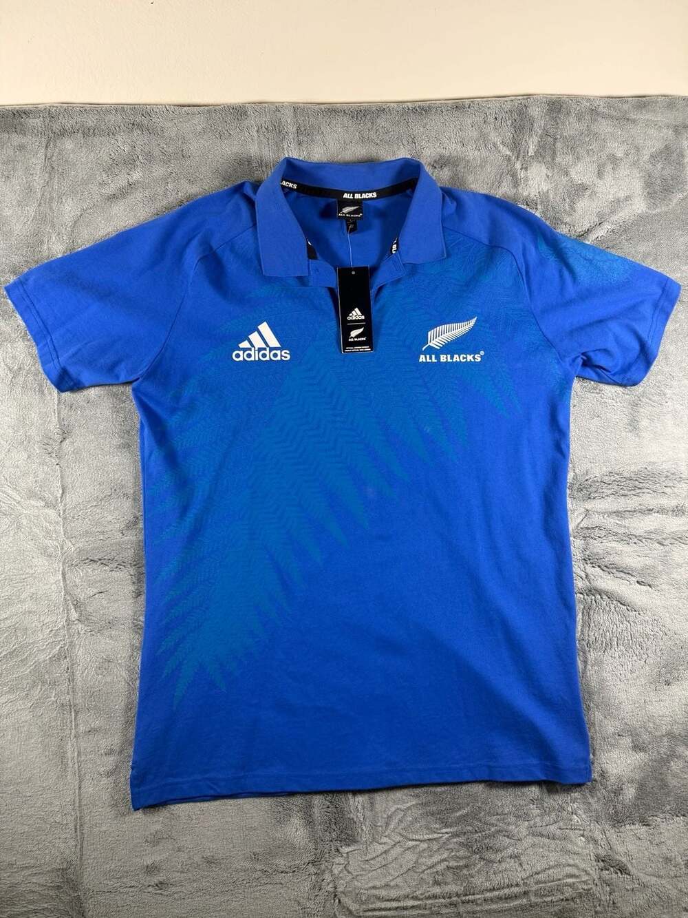 Adidas New Zealand All Blacks 2019 Rugby World Cup Anthem Cotton Polo Shirt